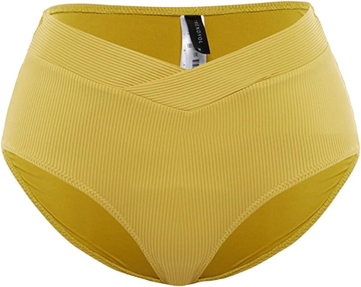 Trendyol Women's High Waist Normal Trotter Hipster Bikini Bottom Swimwear, Oil Green, 8 UK