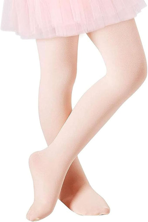 Zando Ballet tights children's girls elastic tights baby dance tights non-slip breathable, 2 pairs of white and pink, 1-3 Years