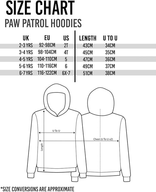 Paw Patrol Kids Hoodie | Boys Girls Chase Marshall Skye Everest OR Rubble Sweater Options | Yellow Navy Red Pink Blue Jumpers 3D Ears | Nickelodeon Merchandise, 3-4 Years