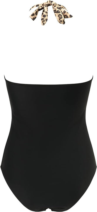 RXRXCOCO Women Cross Push Up Tummy Control One Piece Halter High Waisted Swimming Costume Swimsuits Swimwear