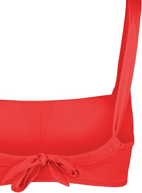 Trendyol Women's Strapless Knit Bikini Top Swimwear, Red, 6