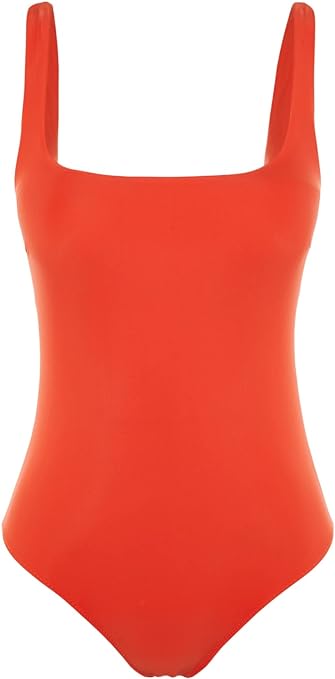 Trendyol FeMan Plain Knit Swimsuit Red