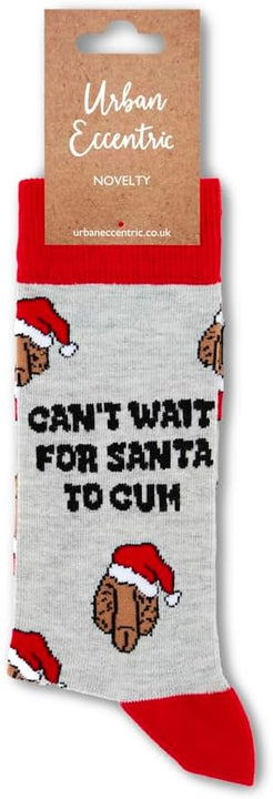 Urban Eccentric Unisex Can't Wait For Santa To Cum Christmas Socks | Gift | 1 Pair | Cotton Rich Socks | Premium Socks | Novelty | Gifts