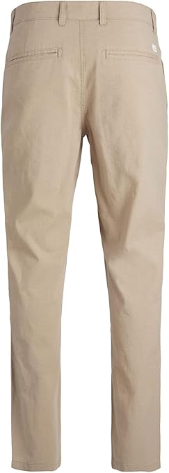 JACK & JONES Men's Jpstollie Jjdave Linen Blend Pants, Crockery, 34W 34L