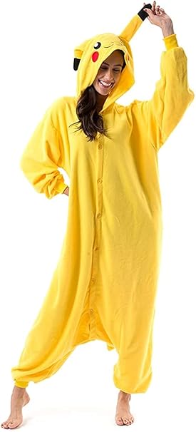 Joy Start Adult Onesie Animal Pyjamas Unisex Carnival Halloween Cosplay Costume Sleepwear (Yellow, X-Large)