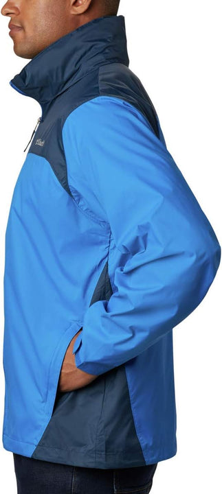 Columbia Men's Glennaker Lake Rain Jacket, Blue Jay/Columbia Navy, L Tall