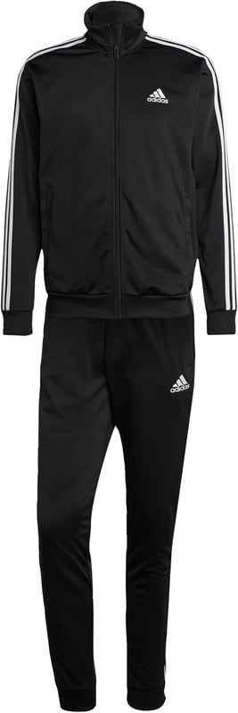 adidas Men's Basic 3-Stripes Tricot Tracksuit, Black, L Tall 3 inch