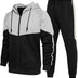 AOTORR Mens Tracksuit Set Full Zip Hooded Jacket Jogging Tops Bottoms Sweatshirt Suit with Pockets TZ95 Black XL