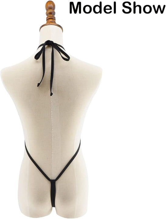 SHERRYLO Micro Bikini Extreme Slingshot G String Sling Bikinis Slutty Exotic Swimsuit Thong Bathing Suit Lingerie for Women, White, One Size