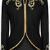 FYMNSI Men's Prince Costume Blazer Gothic Steampunk Tailcoat Men's Tuxedo Festive Suit Medieval Victorian Retro Jacket, black, XL