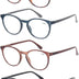 Kerecsen 4 Pack Retro Round Reading Glasses Men Women Spring Hinges Lightweight Quality Readers