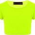 Kids Girls Neon Fluorescent Plain Short Sleeve Crop Tops T-Shirt Tee Top Dance Wear Gymnastic Fancy Dress Colour: Neon Yellow - Size: 9-10 Years