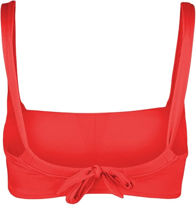Trendyol Women's Strapless Knit Bikini Top Swimwear, Red, 6