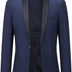 YOUTHUP Men's Blazer Shawl Collar 1 Button Slim Fit Formal Suit Jacket Wedding Prom Party Jacket,Navy Blue,XXL