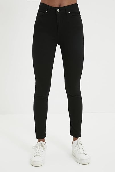 Trendyol Women High Waist Skinny fit Skinny Jeans Black, 4