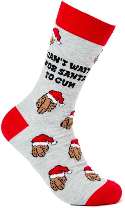 Urban Eccentric Unisex Can't Wait For Santa To Cum Christmas Socks | Gift | 1 Pair | Cotton Rich Socks | Premium Socks | Novelty | Gifts