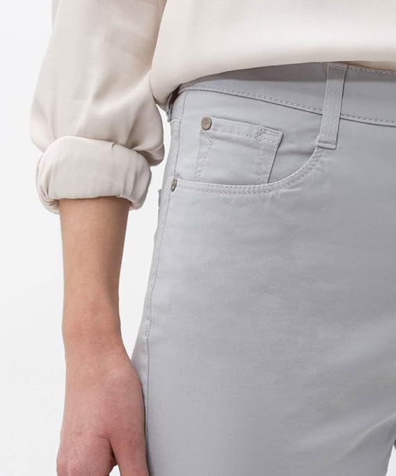 BRAX Women's Style Carola Five-Pocket Trousers in Cotton Stretch Pants, Gray, 38W x 34L