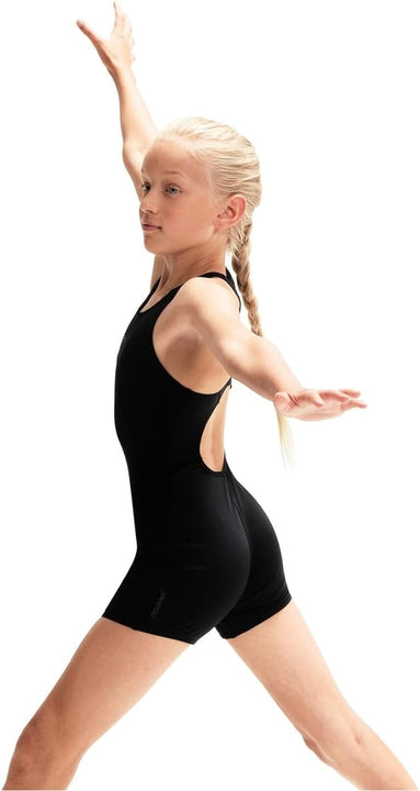 Speedo Girl's Endurance+ Legsuit Swimsuit, Black, 15-16 Years