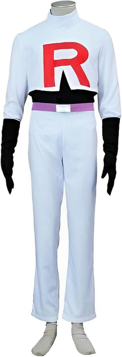 Pokemon Costume Adult, Team Rocket Costume, Anime Costume, Cosplay Costume (L, James Men)