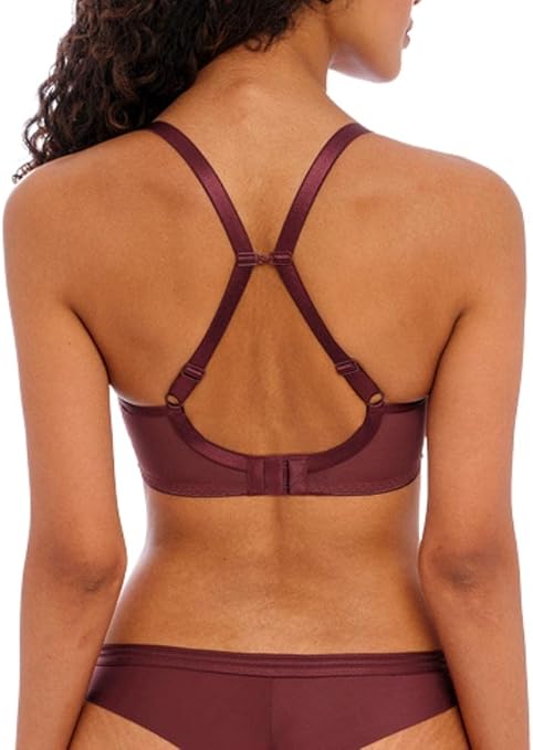 Freya Women's Fitted Shaped T-Shirt Bra with Underwire, Opaque, Dark Cherry, 34F