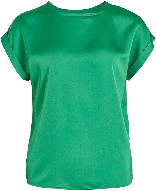 Vila Women's Variety S/S Satin Top-Noos Short-Sleeved Blouse, Bright Green, 6