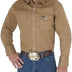Wrangler Men's Western Work Shirt Firm Finish - Beige (Rawhide) - 4XL