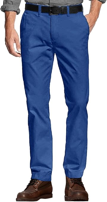 Matchstick Mens Casual Trousers Slim Fit Regular Pants Stretch Home Office Trousers for Men (Indigo_2XL/36)