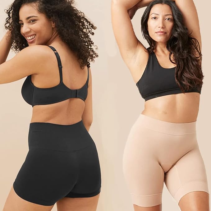 Ruxia Slip Shorts Womens Under Dress Seamless Smooth Anti Chafing Bike Shorts Boy Shorts Underwear Boxer Briefs, Black, M