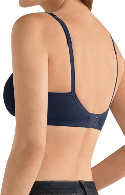 AMOENA Women's Mara Wire-Free Padded Pocketed Mastectomy Bra, Opaque, Dark Blue, 38AA