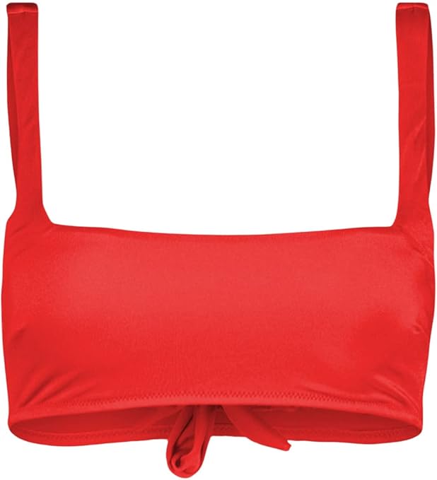 Trendyol Women's Strapless Knit Bikini Top Swimwear, Red, 6