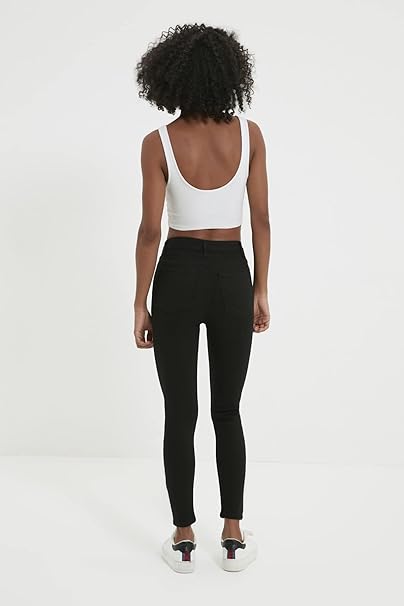 Trendyol Women High Waist Skinny fit Skinny Jeans Black, 4