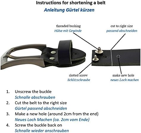 Mens full-leather belt in black made out of buffalo leather, 30mm wide and about 3-4mm thick, can be shortened, suit, jeans #GSw300801 (waist size 95cm)