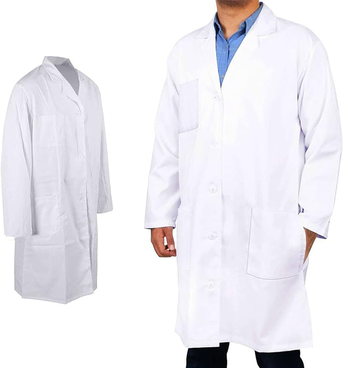 walgreen Xample Lab Coat Hygiene Food Industry Uniform Solutions Unisex Lab/Doctors Coat/Warehouse/Hygiene Coat DIY Coat/Workwear Doctor Students School Coat Women Men,Laboratory Coat (Large),White