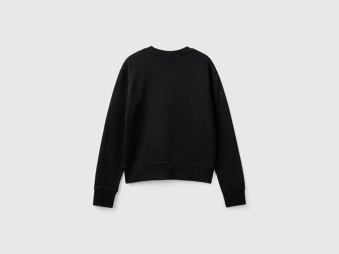 United Colors of Benetton Women's Jersey G/C M/L 3J68D107Z Hooded Sweatshirt, Black, S