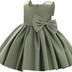 Baby Girls Little Girls Bowknot Tutu Princess Prom Dress Formal Ball Gown Birthday Wedding Party Christening Baptism Dresses Army Green 2-3 Years
