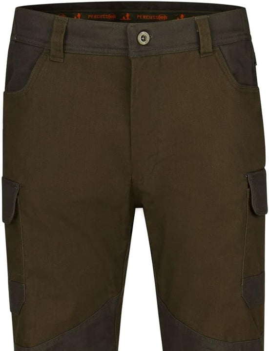 STEIGER Percussion Men's Warm Hunting Trousers Autumn Winter with Fleece Lined Sitting Trousers, Brown, 33