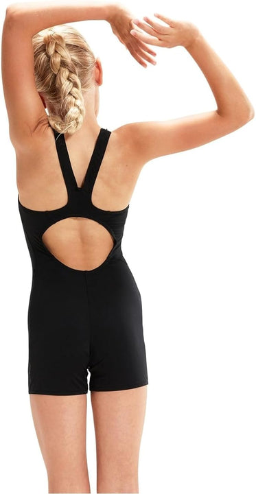 Speedo Girl's Endurance+ Legsuit Swimsuit, Black, 15-16 Years