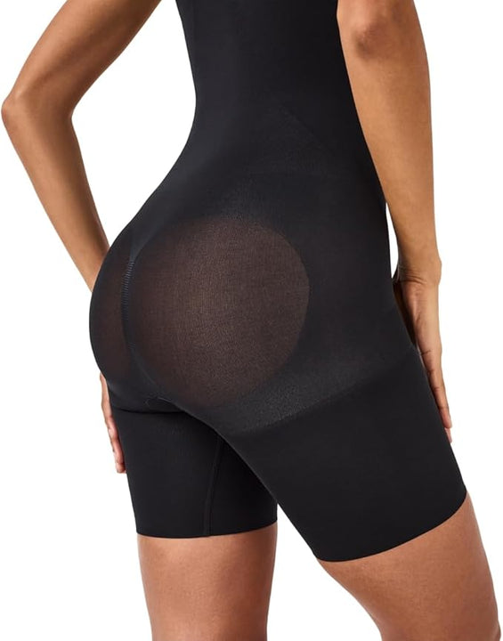 SPANX Power Open-Bust Mid-Thigh Bodysuit, XL
