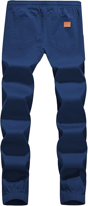 Jolicloth Mens Work Trousers Cargo Jogging Chinos Bottoms Casual Slim Fit Gym Joggers Combat Sweatpants Blue L