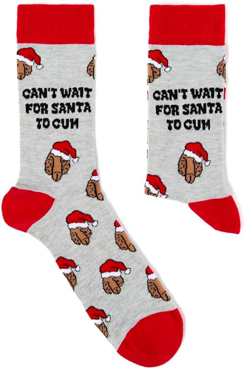 Urban Eccentric Unisex Can't Wait For Santa To Cum Christmas Socks | Gift | 1 Pair | Cotton Rich Socks | Premium Socks | Novelty | Gifts