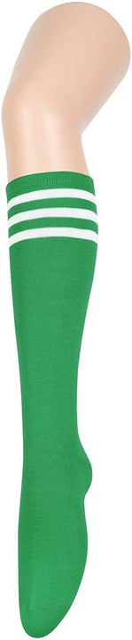 Durio Knee Socks Women's Overknee Socks Long Stockings Overknee Striped Socks Knee Socks Carnival Halloween Costume Cosplay Costume Girls, Green and white stripes, One size