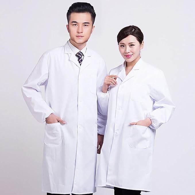 walgreen Xample Lab Coat Hygiene Food Industry Uniform Solutions Unisex Lab/Doctors Coat/Warehouse/Hygiene Coat DIY Coat/Workwear Doctor Students School Coat Women Men,Laboratory Coat (Large),White