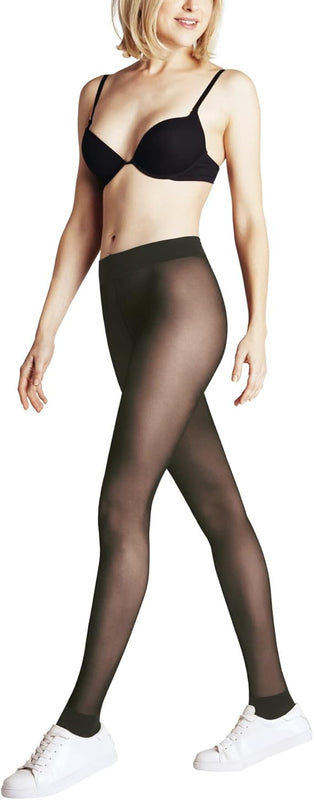 FALKE Women's Sneaker 20 DEN W TI Sheer Plain 1 Pair Tights, Green (Military 7826), S-M
