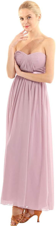 TiaoBug Women Sleeveless Chiffon Dress Empire Waist Bridesmaid Evening Prom Party Dresses Gowns Dusty Rose 12