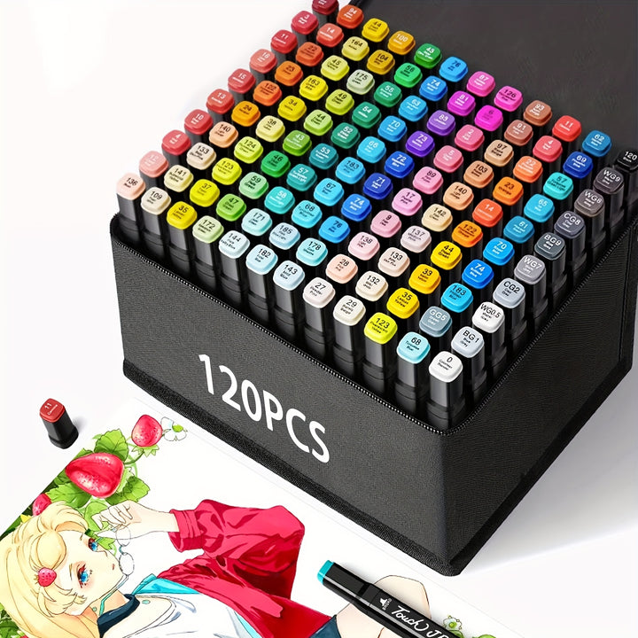 120/168 Colours Alcohol Markers – Dual Tip Art Pens with Carry Bag & Stand