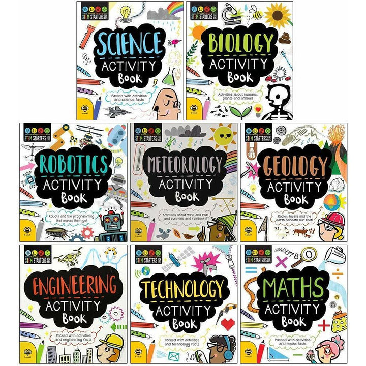 STEM Starters for Kids – 8 Book Educational Activity Set (Maths, Engineering, Meteorology)