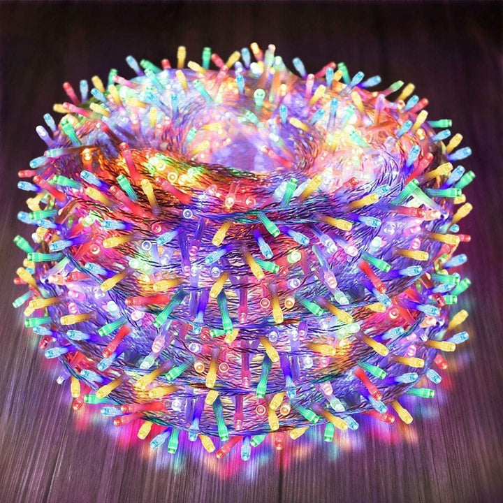 1000 LED Fairy Lights 100m – Cool/Warm White or Multicolour, 8 Modes & Timer