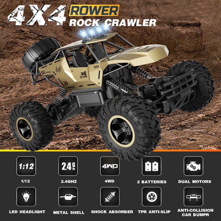 XL Remote Control Car – 4WD Big Wheel Electric Monster Truck for Kids