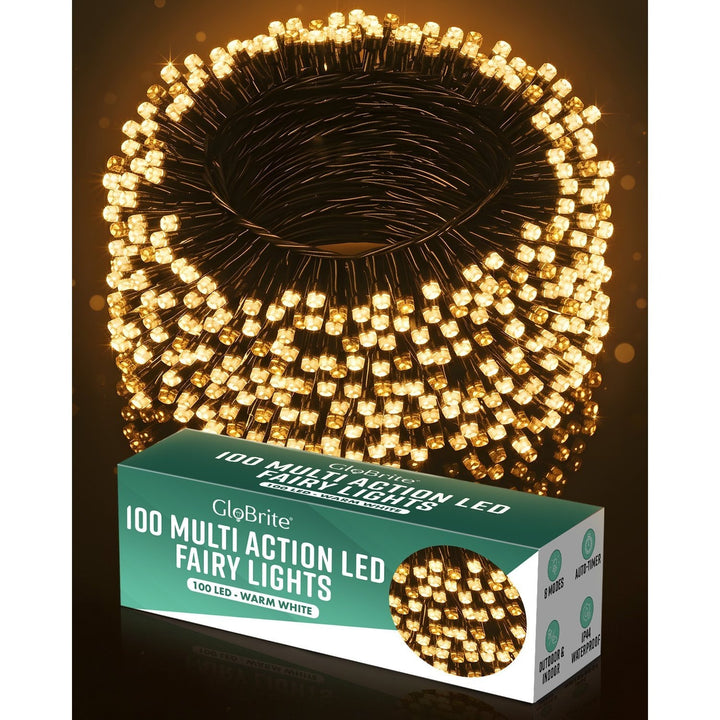 GloBrite 100–1000 LED Fairy Lights – 8 Modes Waterproof Outdoor Christmas Lights