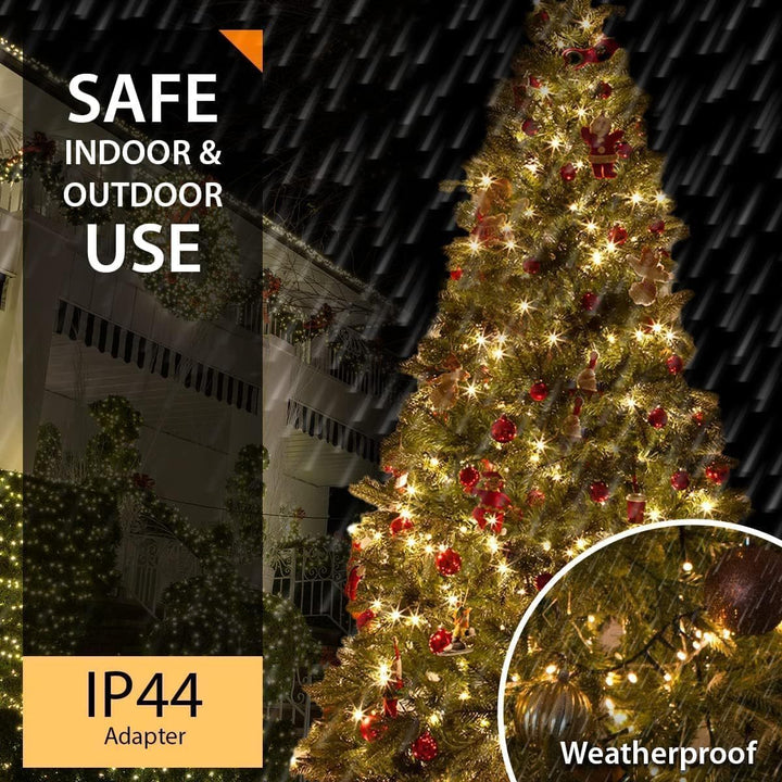 500 LED Christmas Fairy Lights – 8 Modes, Timer, Waterproof, Indoor/Outdoor